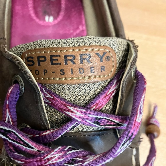 Sperry Tan and Brown Boat Shoes Top Siders Flats Comfortable Loafers Size 9.5 - Picture 7 of 9